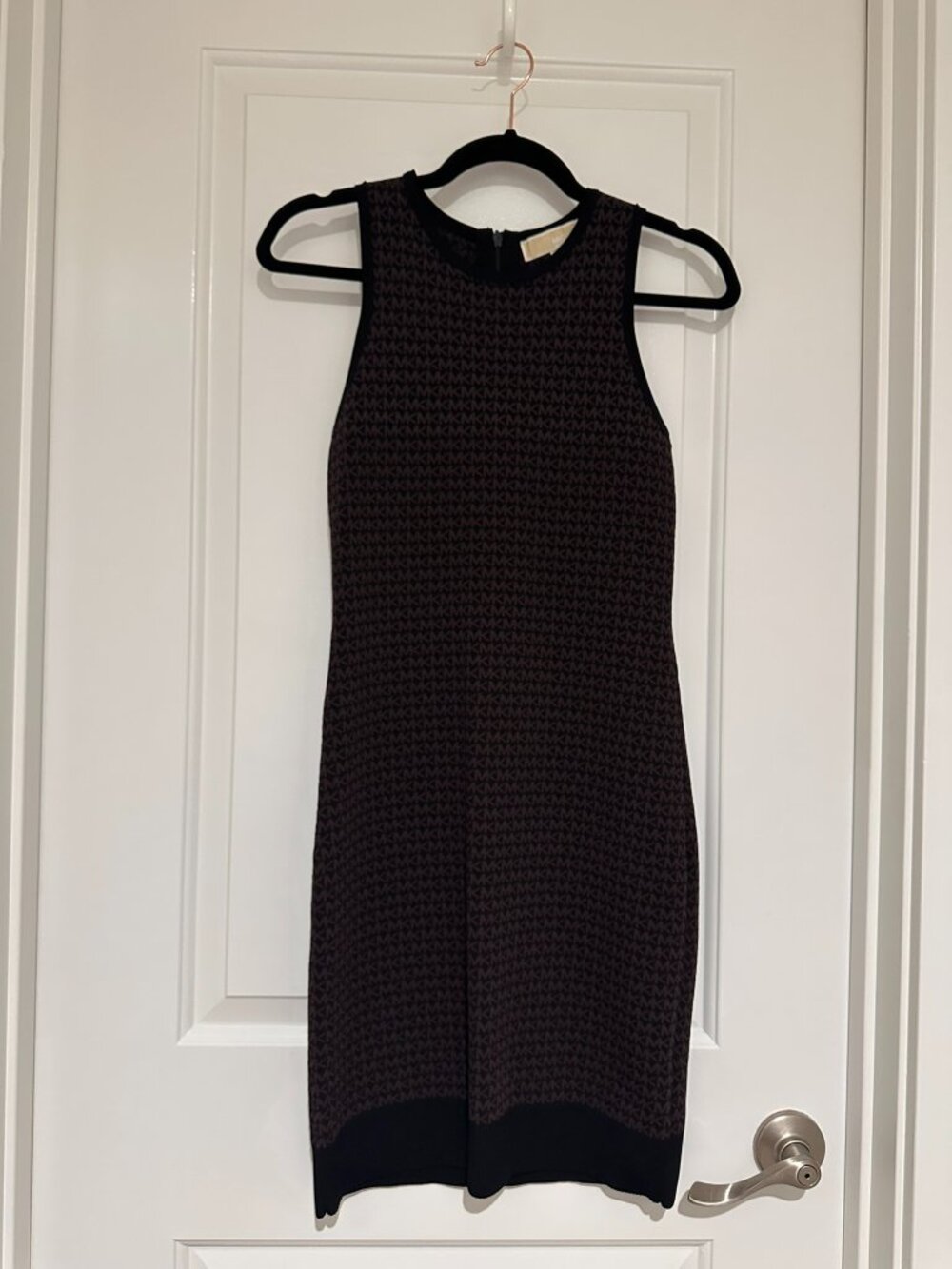 Michael Kors Women's Black and Brown Monogram Bodycon Dress